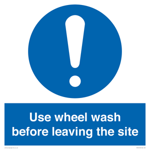 Use wheel wash before leaving the site